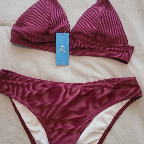 Burgundy cupshe swimsuit - Picture 3 of 8